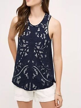 Anthropologie | Akemi Kin Navy Blue Lace